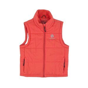 Straight Down Womens Small Puffer Vest Coral Deer Valley Zipper Pockets Outdoor